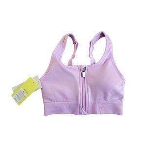 Women's All In Motion Seamless Front Zip Bra Neon Purple Size XS